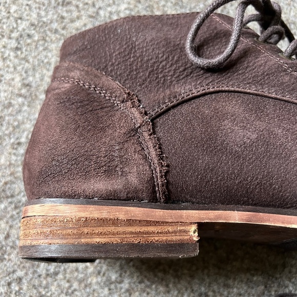 BDG Urban Outfitters Brown Suede Lace Up Ankle Boots Wooden Sole Womens Size 8.5 - Picture 11 of 12